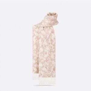 DIOR pattern print wool yarn scarf for women pink